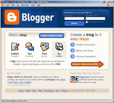 Первые блоги на Blogger